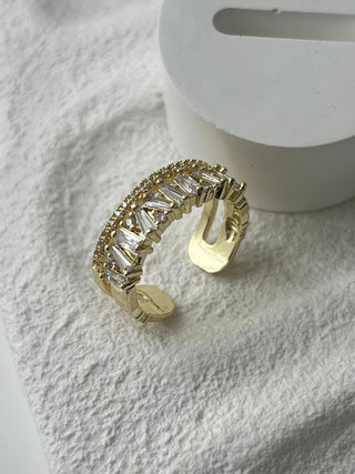 Gold ikili Görünüm Tamtur Taşlı Yüzük