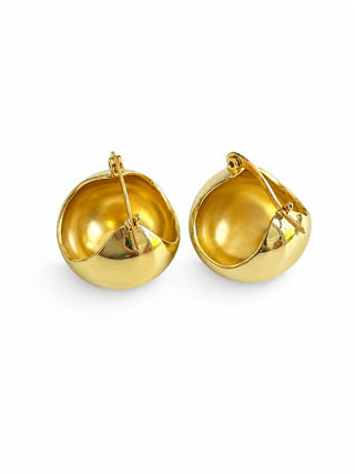 Gold Minimal Bombeli Gülle Küpe