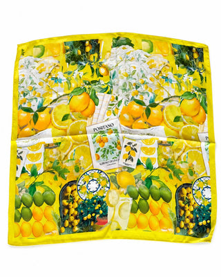 Sarı Limon Figürlü Fular