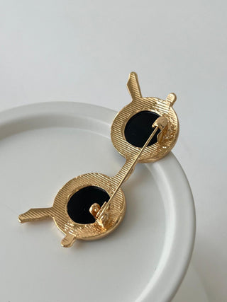 Gold Siyah Cam Detay Göz Broş