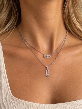 Silver İkili Görünüm Marka Model Kolye