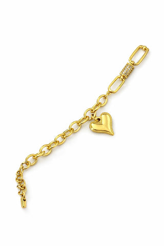 14K Gold Kalp Detay Bileklik