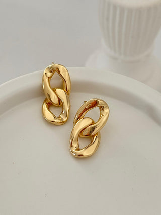 Gold Zincir Desen Küpe