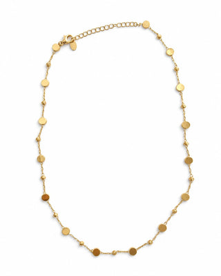 Gold Yuvarlak Plaka Kolye