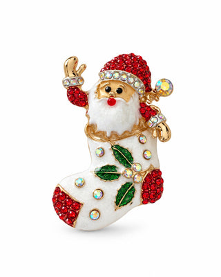 Noel Baba Noel Çorabı Yeni Yıl Broş