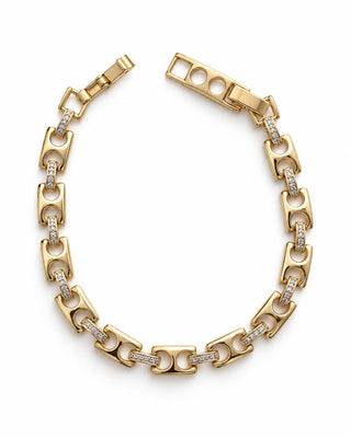 14K Gold Kare Taşlı Bilekilk
