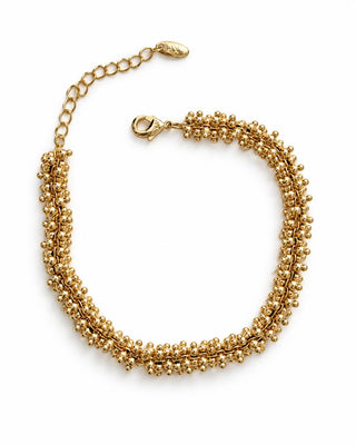 14k Gold Hasır Topçuk Form Bileklik