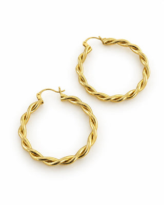 14K Gold Burgu Orta Boy Halka Küpe