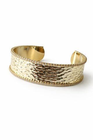 Gold Ezme Desen Taşlı Kelepçe
