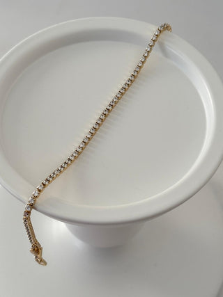 14K Gold İnce Su Yolu Bileklik