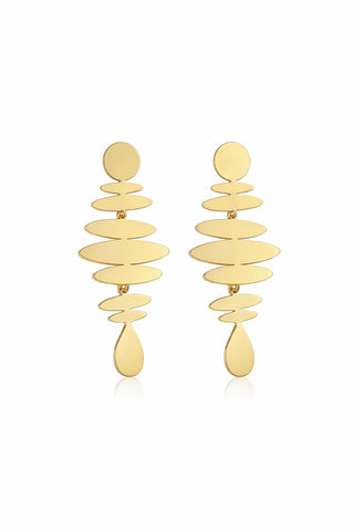 Gold Asimetrik Plaka Küpe