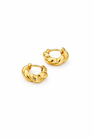 Gold Minimal Burgu Halka Küpe