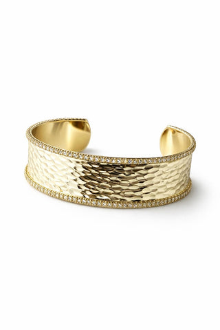 Gold Ezme Desen Taşlı Kelepçe