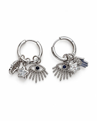 Silver Göz Charm Küpe