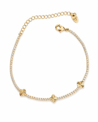 Gold Taşlı Yonca Bileklik