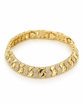 14K Gold Kuyum Model Yarı Taşlı Kıvrım Desen Bileklik