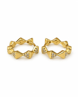 14K Gold Üçgen Desen Halka Küpe
