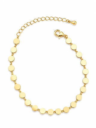 14K Gold Yuvarlak Plaka Bileklik