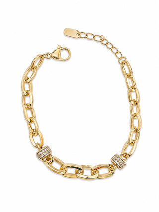 14K Gold Taşlı Marka Model Zincir Bileklik