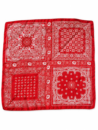 Kırmızı Beyaz Desenli Fular 70x70