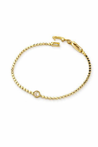 Oval Krem Taşlı Petek Desen Bileklik