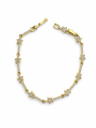 14K Gold Taşlı Yıldız Bileklik