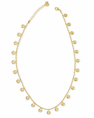 14K Gold Büyük Boy Desenli Pul Kolye