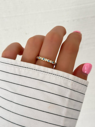 Gold İnce Form Nazar Boncuk Yüzük