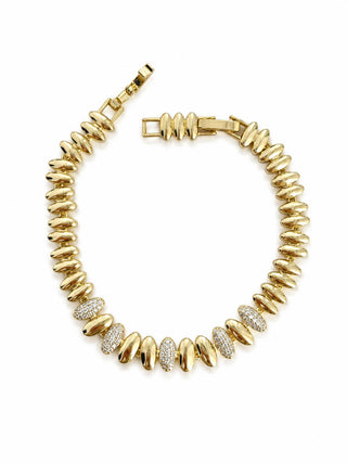 14K Gold Badem Form Çift Renk Bileklik