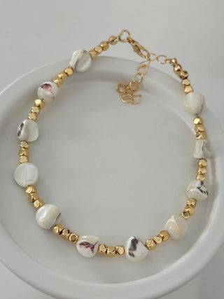 Beyaz Gold Boncuk Halhal