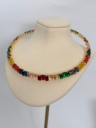 Renkli Taşlı Choker Kolye