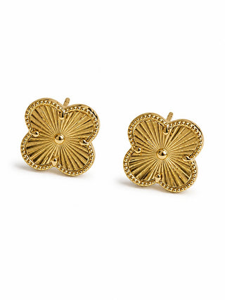 Gold Minimal Yonca Küpe