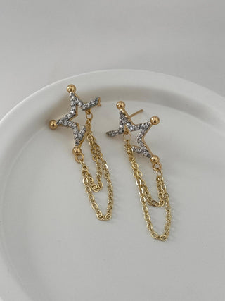 Çift Renk Yıldız Sarkıt Küpe