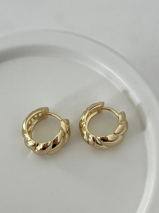 14K Gold Burgu Desen Halka Küpe