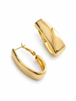 Gold Xupıng Uzun Form Halka Küpe
