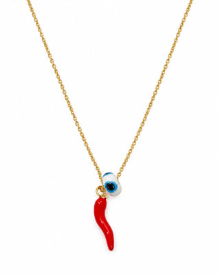 14K Gold Nazar Boncuk Detay Biber Kolye