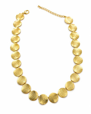 Gold Yuvarlak Plaka Kolye