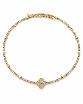 14K Gold Choker Yonca Kolye