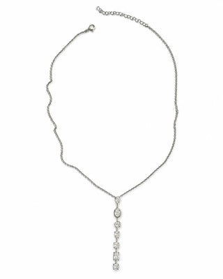 Silver Asimetrik Taşlı Y Kolye