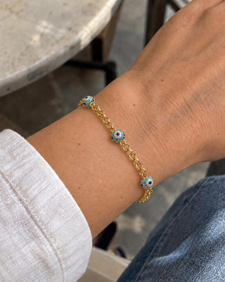14K Gold Minimal Nazar Boncuk Bileklik