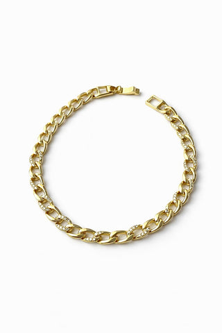 14K Gold Yarı Taşlı Zincir Bileklik