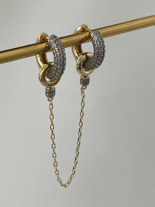 Marka Model Çift Renk Sarkıt Zincir Detay Küpe