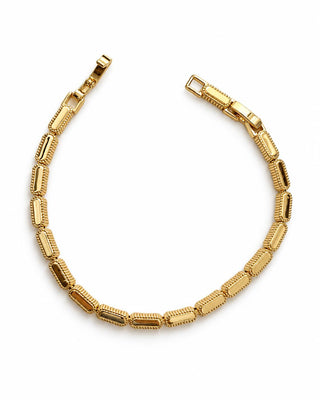14K Gold Kare Plaka Bileklik