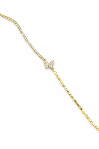 Gold Yarı Taşlı Kelebek Bileklik