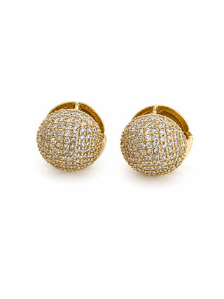 Gold Taşlı Topçuk Küpe
