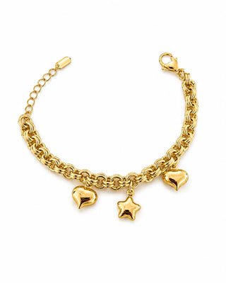 14K Gold Marka Model Charm Bileklik