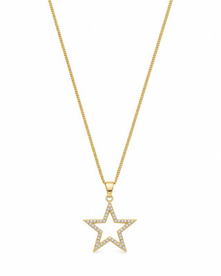 14K Gold Taş Detay Yıldız Kolye