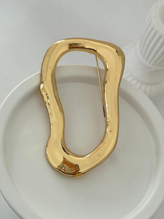 Gold Metal Asimetrik Broş