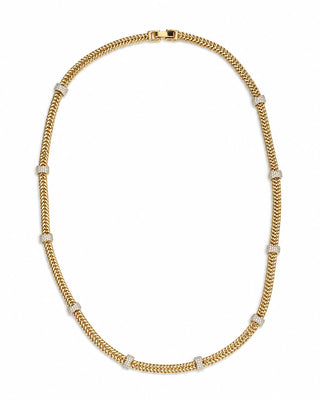 14K Gold Taş Detay Hasır Kolye