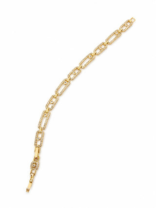 14K Gold Oval Taşlı Marka Model Bileklik